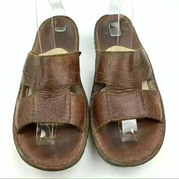 Born mens sandals sz 9 50 brown leather slip on main image 10
